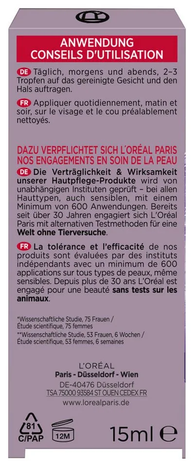 Gesichtsserum REVITALIFT FILLER ANTI-FALTEN SERUM, mit Hyaluron von L'Oréal Paris in Weiß – Produktfoto 5 von 5
