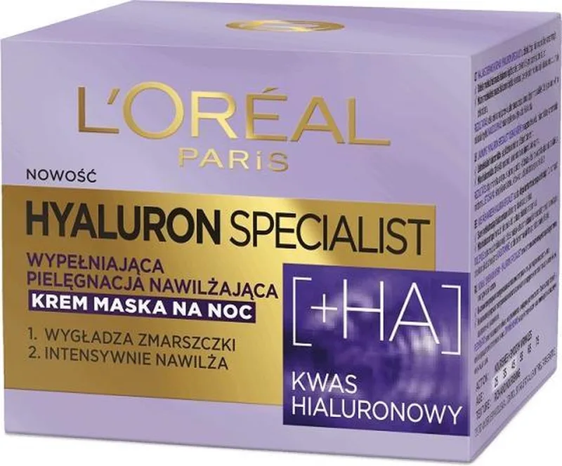 Hyaluron Specialist Cream Mask For The Night Filling Moisturizing Care fra L'Oréal Paris i 50 ml – produktbillede