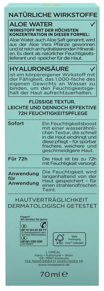 Hydra Genius Aloe Water - Normale tot droge huid Face Fluid fra L'Oréal Paris i 70 ml – produktbillede 5 af 5