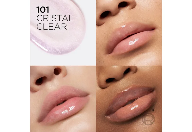 Lipgloss PARADISE PLUMP AMBITION HYALURON LIP OIL, mit Hyaluronsäure und Tripeptiden, ohne zu kleben fra L'Oréal Paris i Hvid – produktbillede 3 af 4