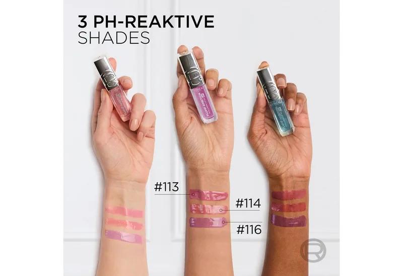 Lipgloss PARADISE PLUMP AMBITION HYALURON LIP OIL, mit Hyaluronsäure und Tripeptiden, ohne zu kleben fra L'Oréal Paris i Rød – produktbillede 4 af 5