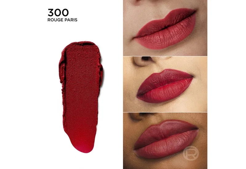 Lippenstift COLOR RICHE BLURRED MATTE LIPPENSTIFT, mit seidig-mattem Finish, feuchtigkeitsspendend de L'Oréal Paris en Rouge – photo du produit 3 sur 3