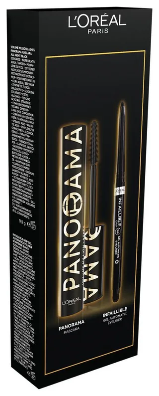 Make-up Set L'Oréal Paris Set: Panorama Mascara + Infaillible Gel Automatic Eyeli fra L'Oréal Paris i Sort – produktbillede 1 af 2