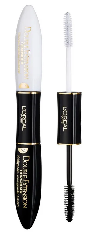 Mascara DOUBLE EXTENSION MASCARA, mit feinen Fasern von L'Oréal Paris in Schwarz – Produktfoto 1 von 4