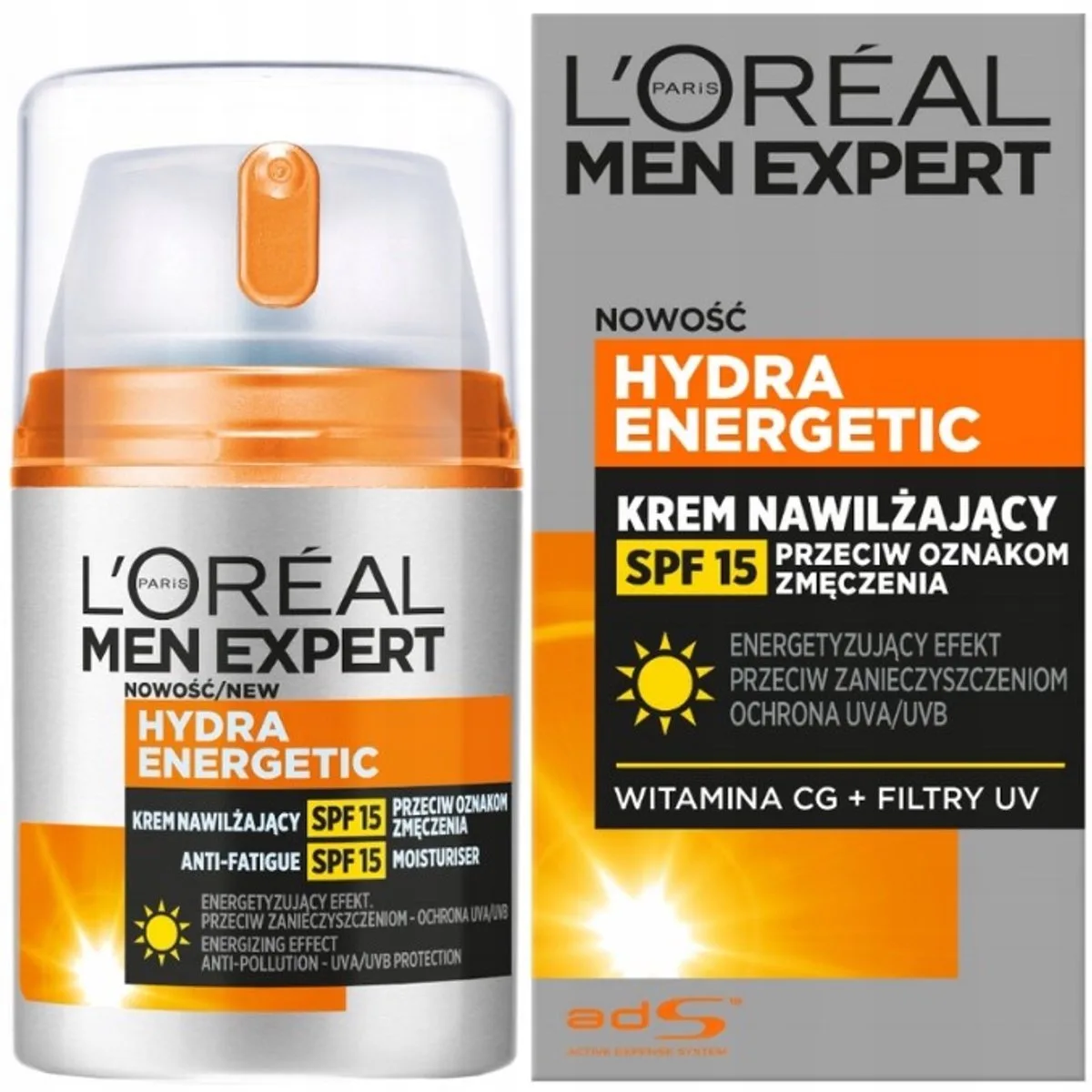 Men Expert Hydra Energetic Moisturizing Cream SPF 15 de L'Oréal Paris en 50 ml – photo du produit