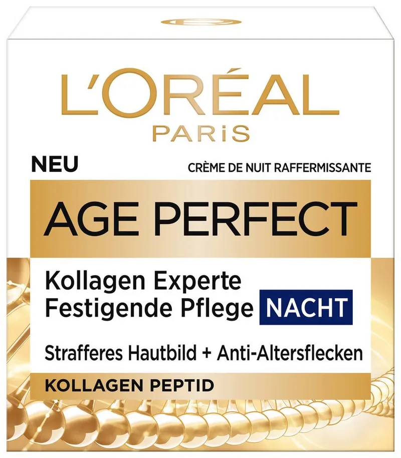 Nachtcreme AGE PERFECT PRO-KOLLAGEN EXPERTE NACHTCREME, feuchtigkeitsspendend, sorgt für mehr Straffheit von L'Oréal Paris in Weiß – Produktfoto 2 von 3