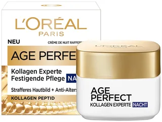Nachtcreme AGE PERFECT PRO-KOLLAGEN EXPERTE NACHTCREME, feuchtigkeitsspendend, sorgt für mehr Straffheit von L'Oréal Paris in Weiß – Produktfoto 1 von 3