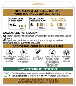 Nachtcreme AGE PERFECT PRO-KOLLAGEN EXPERTE NACHTCREME, feuchtigkeitsspendend, sorgt für mehr Straffheit von L'Oréal Paris in Weiß – Produktfoto 3 von 3