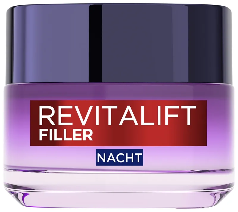Nachtcreme REVITALIFT FILLER ANTI-AGE PFLEGE NACHT, mit Hyaluronsäure, intensive Aufpolsterung, mildert Falten de L'Oréal Paris en Blanc – photo du produit 2 sur 3
