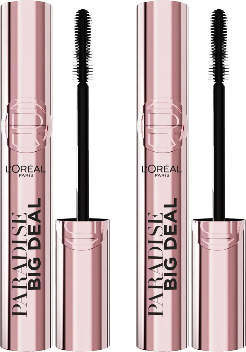 Paradise Big Deal Mascara - Opbouwbare volume en lengte - Zijdezachte applicatie zonder klontjes - 2x by L'Oréal Paris in Black – product photo