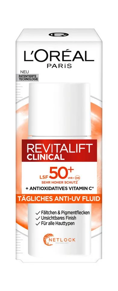 Revitalift Clinical dagelijks anti-UV fluid SPF 50+ Zonnecrème van L'Oréal Paris in 50 ml – productfoto 3 van 5