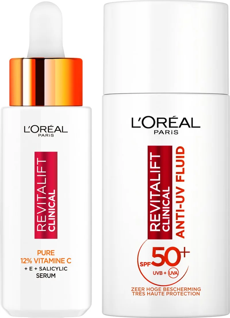 Revitalift Clinical Duo - Revitalift Clinical Serum met 12% Puur Vitamine C 30ml & Revitalift Clinical UV Fluid met SPF50+ 50ml de L'Oréal Paris – photo du produit