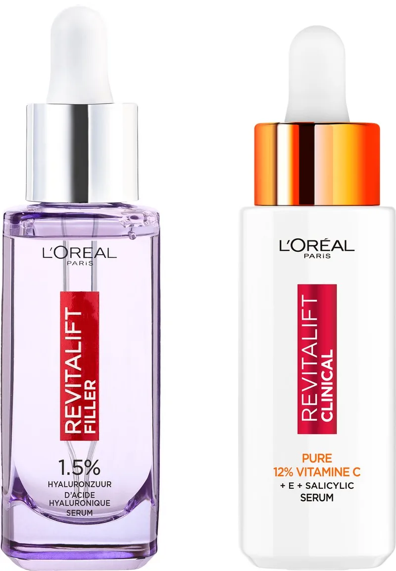 Revitalift Filler 1,5% Hyaluronzuur Serum - hydratatie - 30ml + L'Oréal Paris Revitalift Clinical Vitamine C Serum - 30ml von L'Oréal Paris in 30 ml – Produktfoto