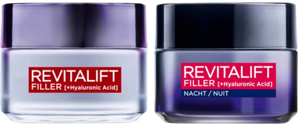 Revitalift Filler (HA) - Dagcrème 1x 50 ml & Nachtcrème 1x 50 ml - Pakket von L'Oréal Paris – Produktfoto
