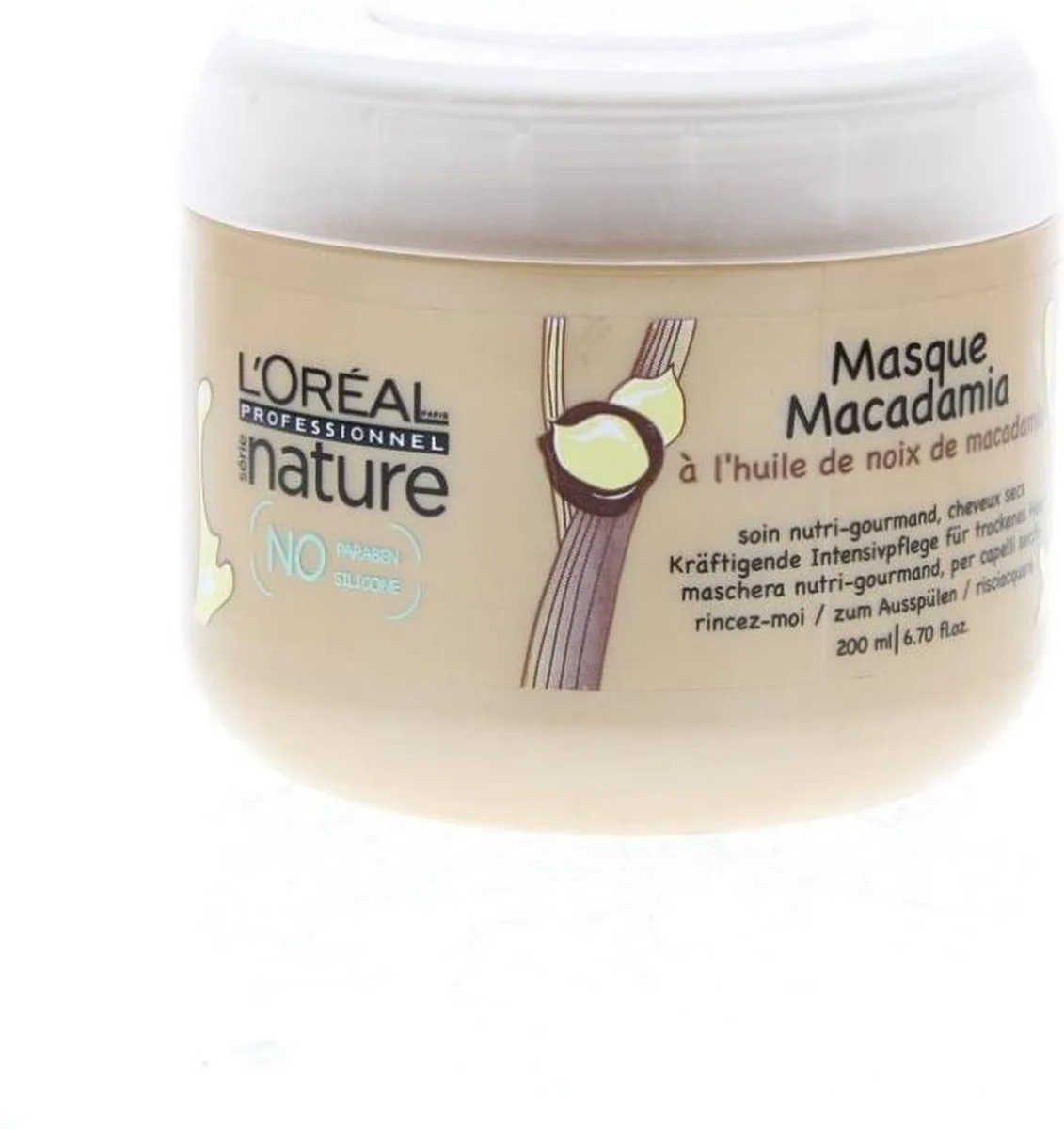 SÉRIE NATURE MASQUE MACADAMIA MASKER DROOG HAAR L'Oréal Série Nature Masque Macadamia. de L'Oréal Paris en 200 ml – photo du produit