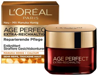 Tagescreme AGE PERFECT EXTRA-REICHHALTIG, mit Manuka Honig, reparierende-intensivpflege Tag fra L'Oréal Paris i Brun – produktbillede 1 af 5