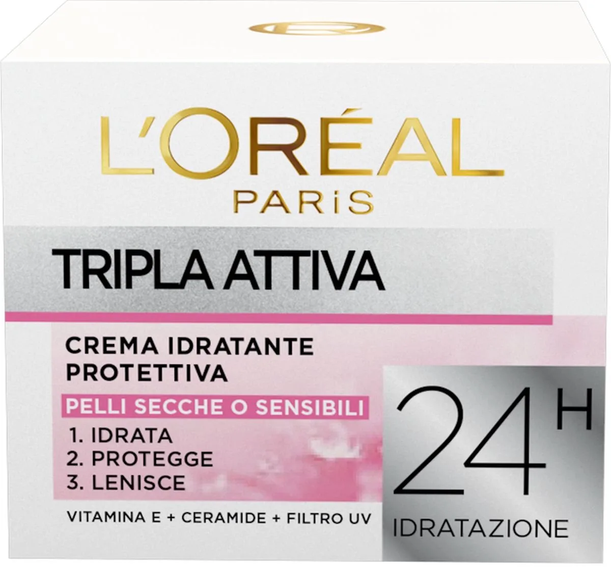 Triple Active - Multi-Beschermende Hydraterende Crème voor Droge en Gevoelige Huid de L'Oréal Paris en 50 ml – photo du produit