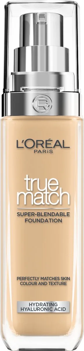 True Match Foundation - Natuurlijk Dekkende Foundation met Hyaluronzuur en SPF 16 - 30ml - Vegan van L'Oréal Paris in 3.5D, W – productfoto