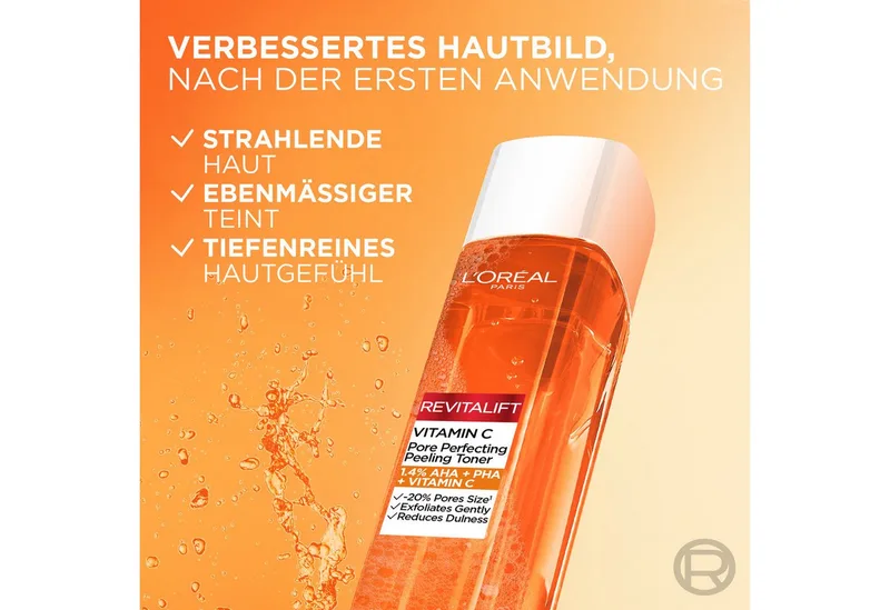 Vitamin C poriënverfijnende toner Toner von L'Oréal Paris in 180 ml – Produktfoto 2 von 5