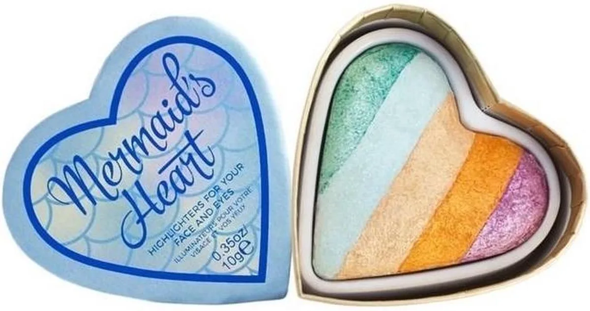 I Heart Makeup Mermaid's Heart Highlighter wypiekany rozświetlacz do twarzy 10g van Makeup Revolution in Meerkleurig – productfoto