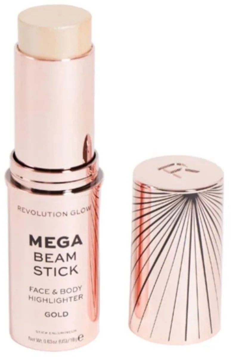 Revolution Glow Mega Beam Highlighter Stick 18g van Makeup Revolution in Goud – productfoto