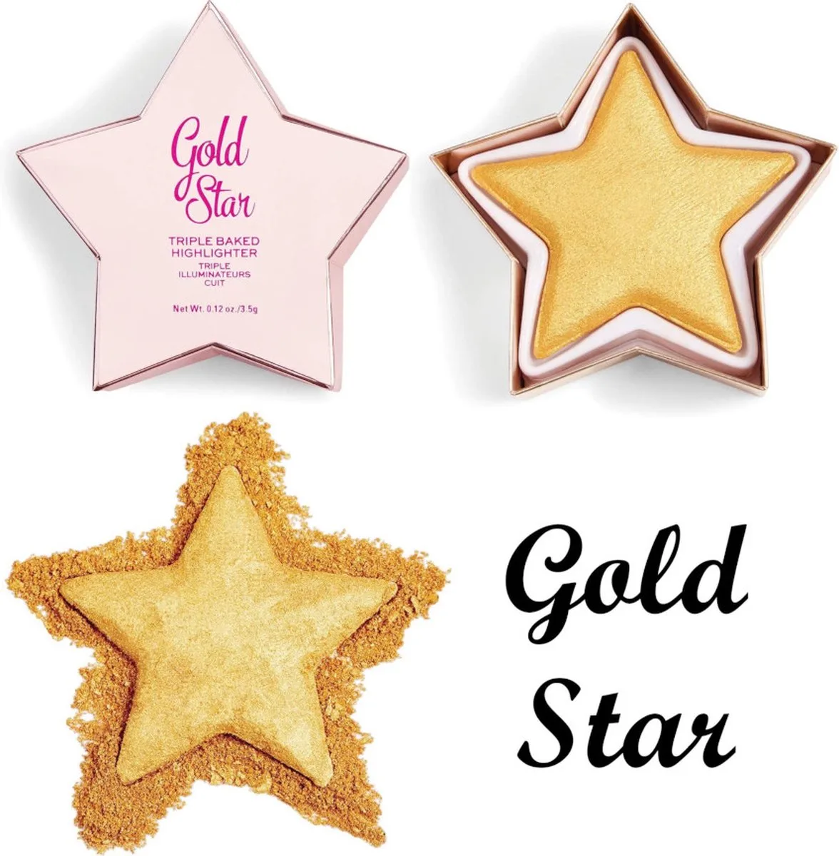 Star Of The Show Highlighter van Makeup Revolution in Gold Star – productfoto