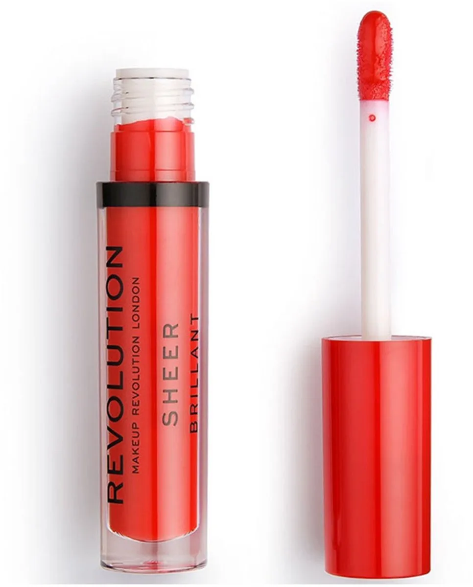 Transparante Glanzende Lipgloss - 132 Cherry van Makeup Revolution in 132 Cherry – productfoto
