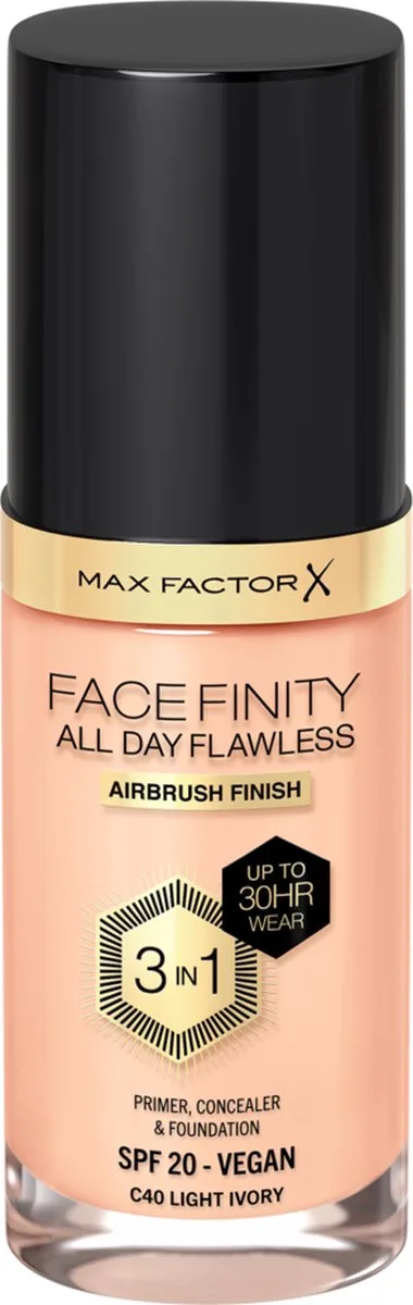 Facefinity All Day Flawless Foundation fra Max Factor i C40 Light Ivory – produktbillede