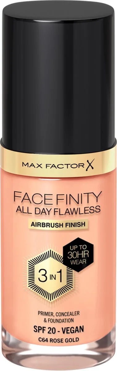 Facefinity All Day Flawless Foundation de Max Factor en C64 Rose Gold – photo du produit