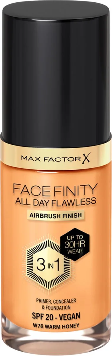Facefinity All Day Flawless Foundation de Max Factor en W78 Warm Honey – photo du produit
