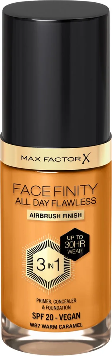 Facefinity All Day Flawless Foundation de Max Factor en W87 Warm Caramel – photo du produit