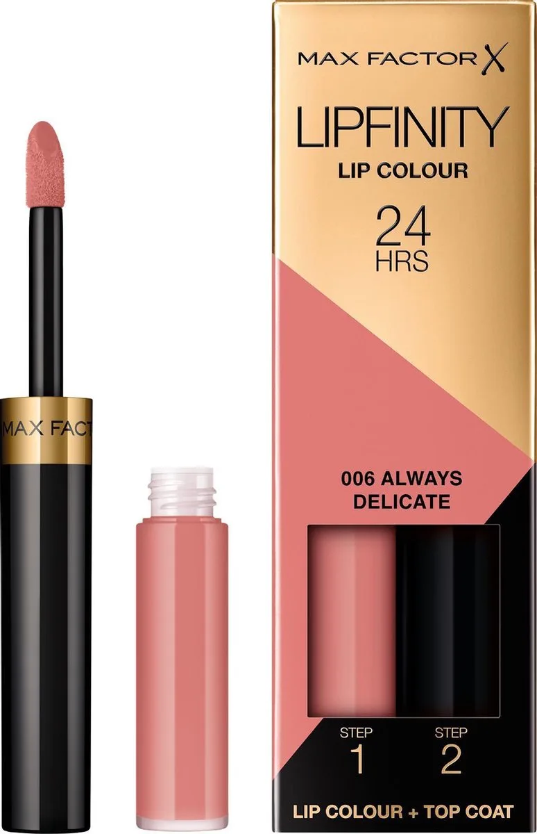 Lipfinity Lip Colour Lippenstift 2.3 ml + 1.9 g van Max Factor in 006 Always Delicate – productfoto