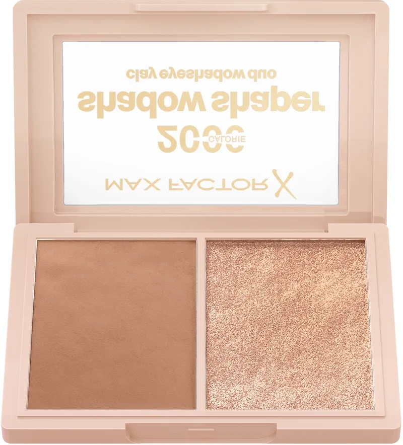 Max Factor 2000 Calorie Shadow Shaper Duo, 010 Bronze Glaze, oogschaduwpalet, oogcontour in 2 stappen, veerkrachtige kleiformule die in poeder verandert, 4 g van Max Factor in 020 Bronze Glaze – productfoto
