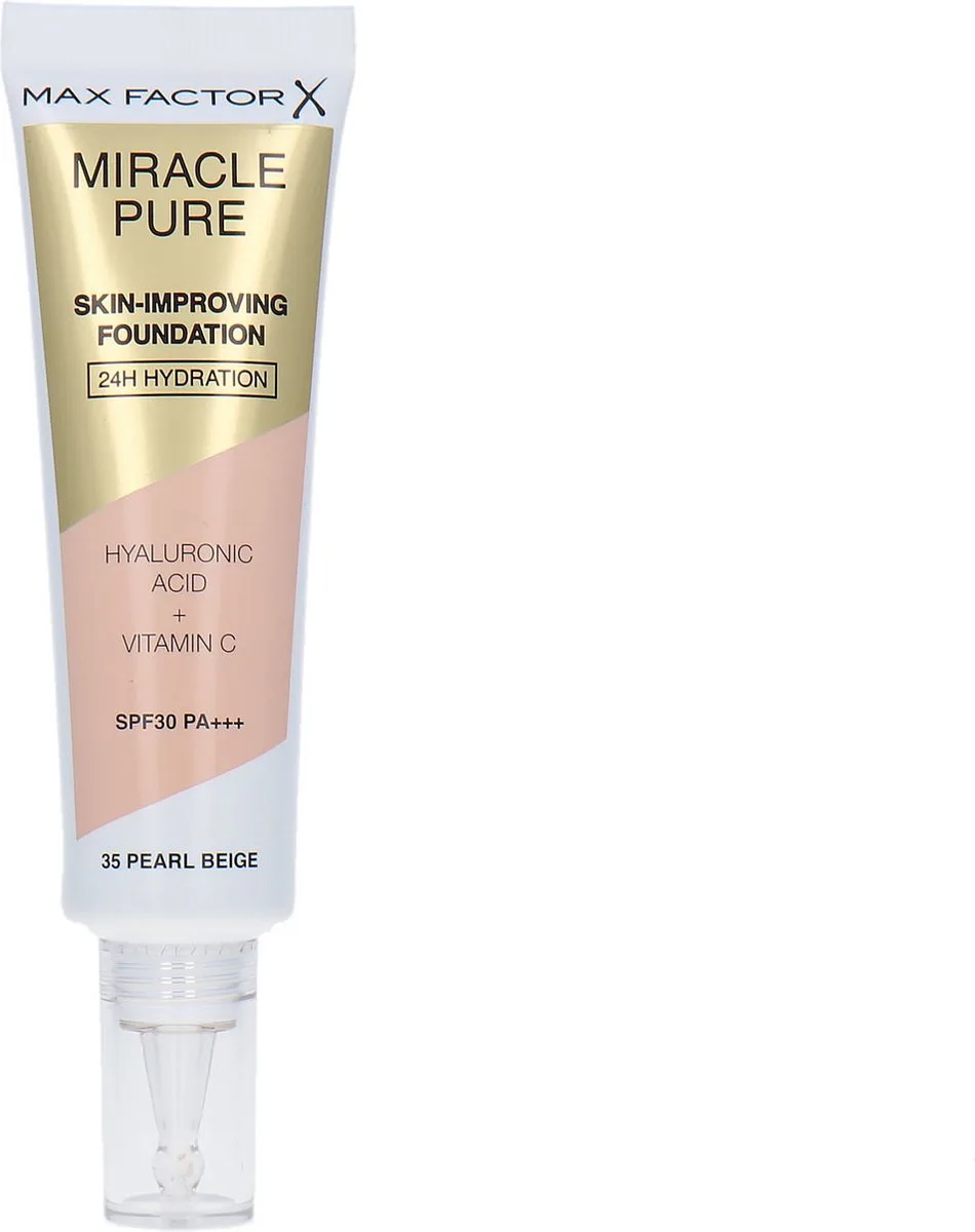 Miracle Pure Skin-Improving Vegan Foundation - 35 Pearl Beige von Max Factor in 035 pearl beige – Produktfoto