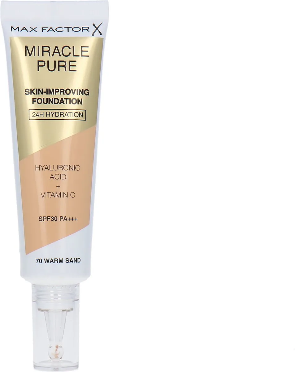 Miracle Pure Skin-Improving Vegan Foundation - 70 Warm Sand von Max Factor in 70 Warm Sand – Produktfoto