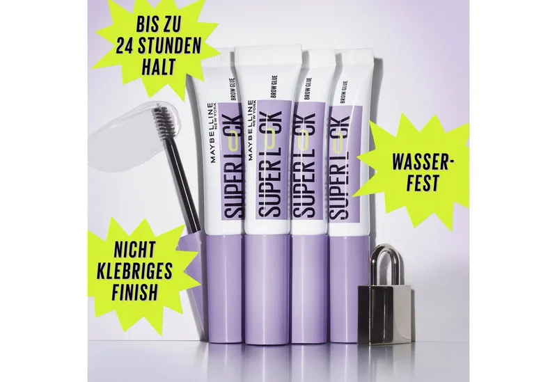 Augenbrauenpflege SUPER LOCK BROW GLUE AUGENBRAUENGEL, fixiert, definiert, formt, setzt Highlights, wischfest by Maybelline in White – product photo 4 of 5
