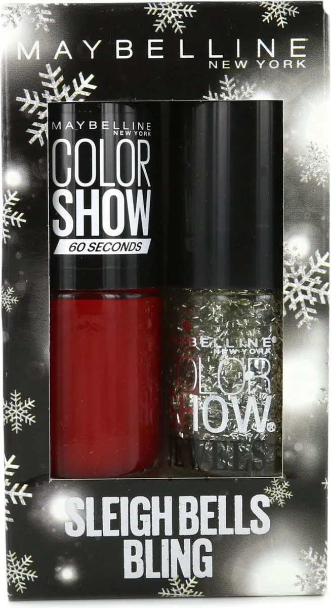 Color Show Nagellak - Sleighbells Bling (Cadeauset) von Maybelline in Rot, Silber, Glitters – Produktfoto