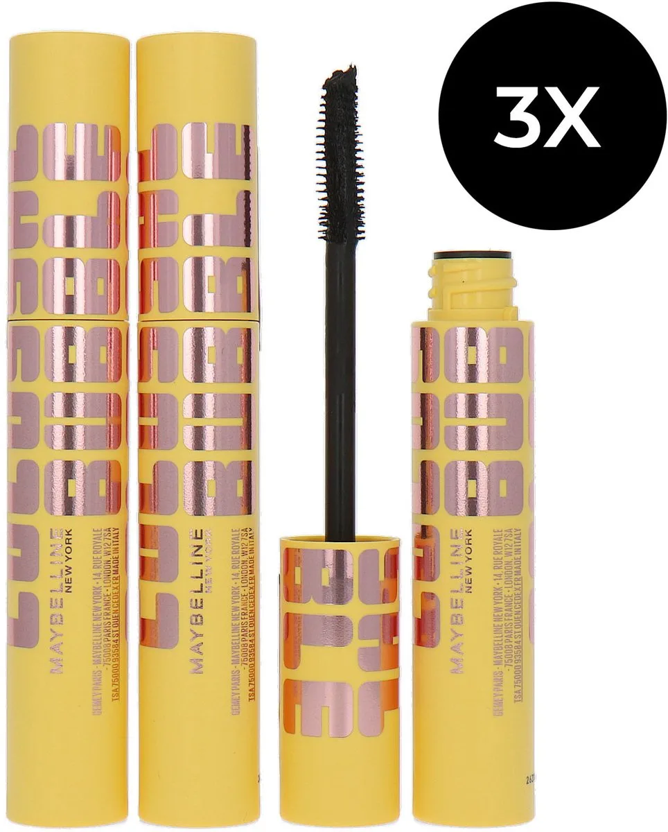 Colossal Bubble Mascara - Black (Set van 3) från Maybelline i Svart – produktbild