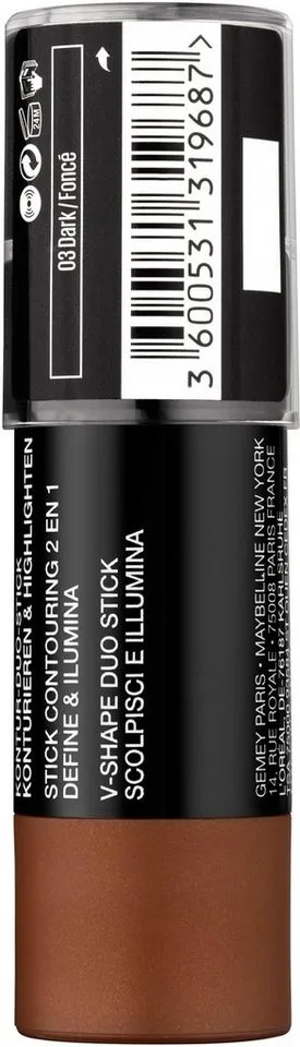 Contouring-Stick FACESTUDIO CONTOUR DUO, zaubert die angesagte V-Gesichtsform im Handumdrehen fra Maybelline i Beige – produktbillede 3 af 3