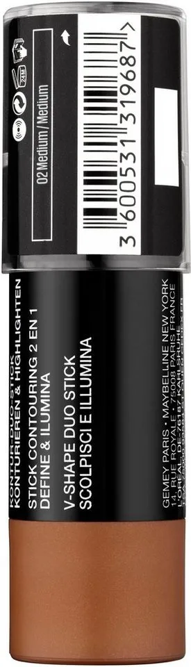 Contouring-Stick FACESTUDIO CONTOUR DUO, zaubert die angesagte V-Gesichtsform im Handumdrehen fra Maybelline i Beige – produktbillede 3 af 3