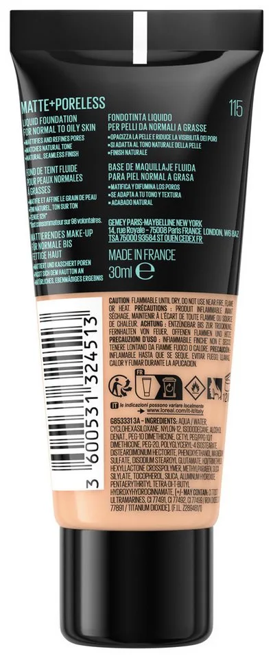 FIT ME foundation 30 ml - 115 ivoor van Maybelline – productfoto 3 van 3