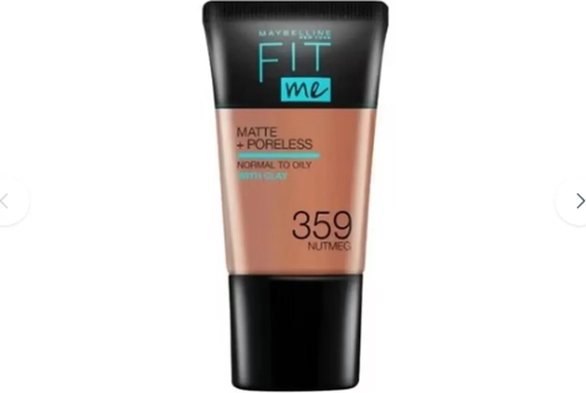 Fit Me Matte + Poreless Foundation - 359 Nutmeg - 18 ml de Maybelline en 359 Nutmeg – photo du produit