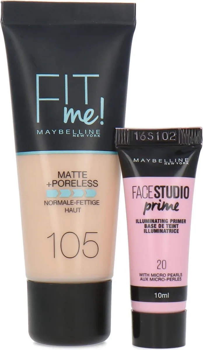 Fit Me Matte + Poreless Foundation + Facestudio Prime - 105 Natural Ivory (voor normale tot vette huid) van Maybelline in 105 Ivory – productfoto