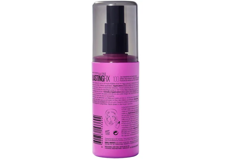 Fixierspray FACESTUDIO LASTING FIX MAKEUP SPRAY, fixiere deinen matten Make-up-Look bis zu 16 Stunden. fra Maybelline i Hvid – produktbillede 3 af 3