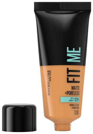 Foundation FIT ME! MATTE + PORELESS MAKE-UP, für einen natürlich mattierten Teint, leichte bis mittlere Deckkraft von Maybelline in Braun – Produktfoto 2 von 4