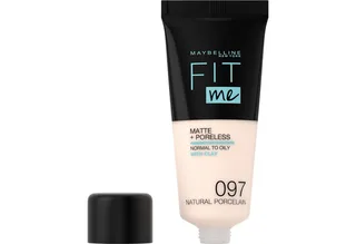 Foundation FIT ME! MATTE + PORELESS MAKE-UP, für einen natürlich mattierten Teint, leichte bis mittlere Deckkraft fra Maybelline i Brun – produktbillede 2 af 3