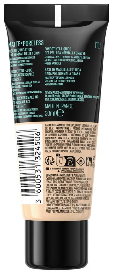 Foundation FIT ME! MATTE + PORELESS MAKE-UP, für einen natürlich mattierten Teint, leichte bis mittlere Deckkraft fra Maybelline i Beige – produktbillede 4 af 4