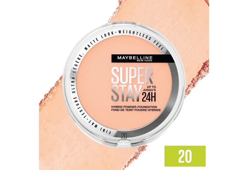 Foundation SUPER STAY HYBRID POWDER-FOUNDATION, mattes Finish mit Airbrush Effekt, dank leichter Pigmente fra Maybelline i Beige – produktbillede 2 af 5