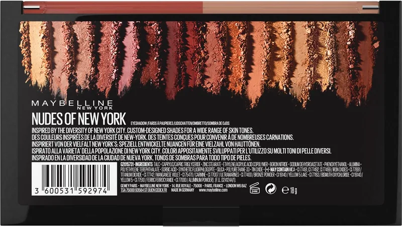 Lidschatten-Palette NUDES OF NEW YORK, mit perfekter Nuance-Abstimmung de Maybelline en Multicolore – photo du produit 4 sur 5