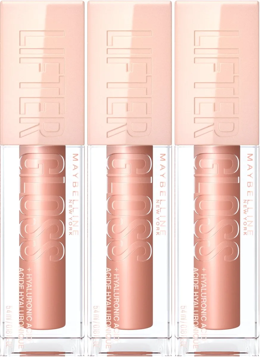 Lifter Gloss Lipgloss - 8 Stone - Roze - Glanzende Lipgloss - 5,4ml 3x van Maybelline in 8 stone roze – productfoto